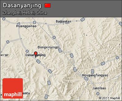 Shaded Relief Map of Dasanyanjing