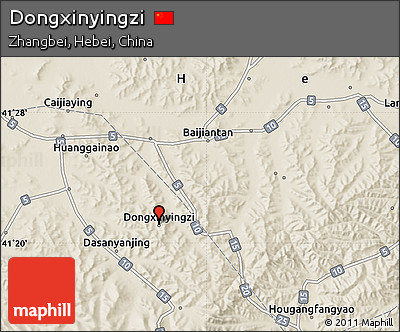 Shaded Relief Map of Dongxinyingzi