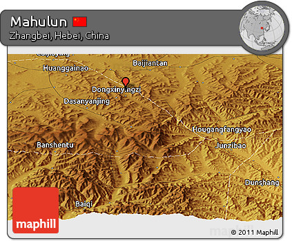 Physical Panoramic Map of Mahulun