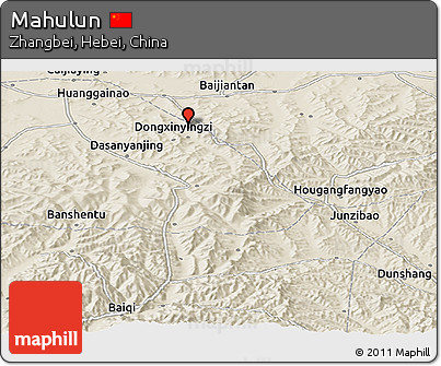 Shaded Relief Panoramic Map of Mahulun