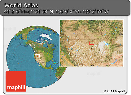 Satellite Location Map of the Area around 41° 16' 52" N, 115° 31' 30" W