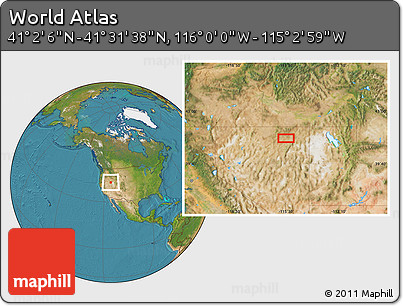 Satellite Location Map of the Area around 41° 16' 52" N, 115° 31' 30" W