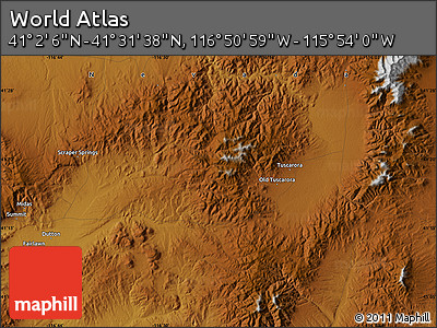 Physical Map of the Area around 41° 16' 52" N, 116° 22' 30" W