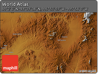 Physical Map of the Area around 41° 16' 52" N, 116° 22' 30" W