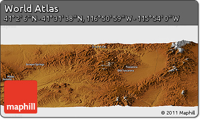 Physical Panoramic Map of the Area around 41° 16' 52" N, 116° 22' 30" W