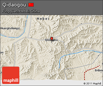Shaded Relief 3D Map of Qidaogou