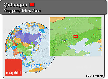 Political Location Map of Qidaogou