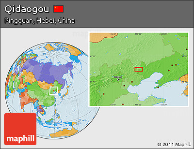 Political Location Map of Qidaogou