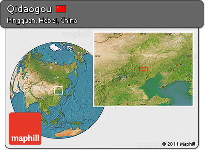 Satellite Location Map of Qidaogou