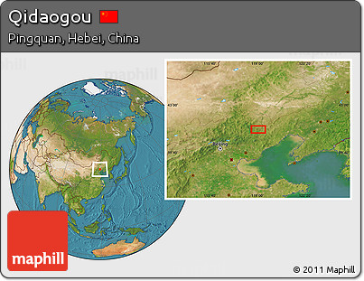 Satellite Location Map of Qidaogou