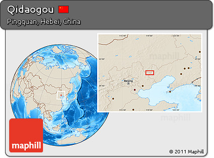 Shaded Relief Location Map of Qidaogou