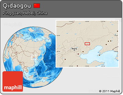 Shaded Relief Location Map of Qidaogou