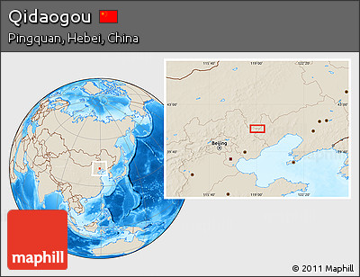 Shaded Relief Location Map of Qidaogou