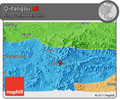 Political Panoramic Map of Qidaogou
