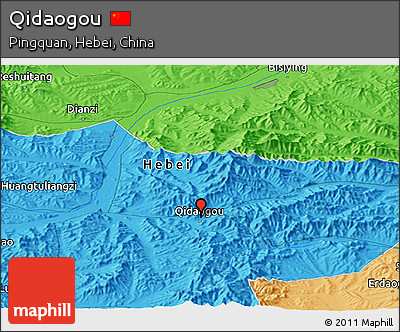 Political Panoramic Map of Qidaogou