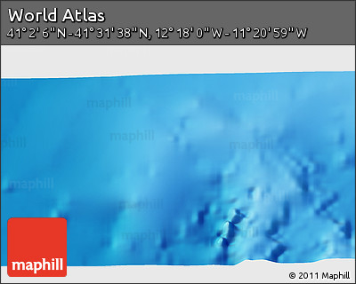 Physical 3D Map of the Area around 41° 16' 52" N, 11° 49' 29" W