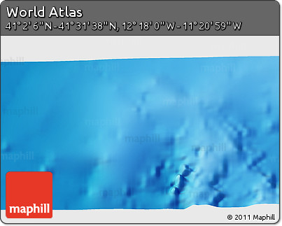 Physical 3D Map of the Area around 41° 16' 52" N, 11° 49' 29" W