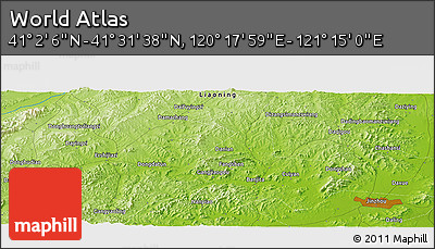 Physical Panoramic Map of the Area around 41° 16' 52" N, 120° 46' 30" E