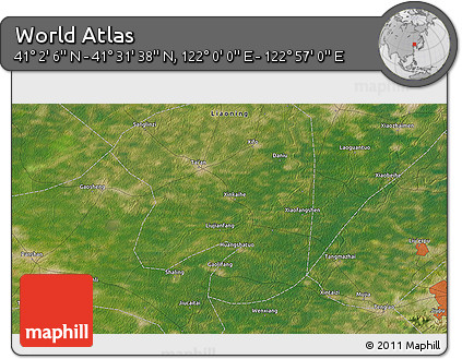 Satellite 3D Map of the Area around 41° 16' 52" N, 122° 28' 29" E