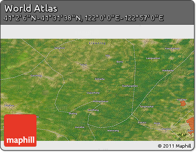 Satellite 3D Map of the Area around 41° 16' 52" N, 122° 28' 29" E