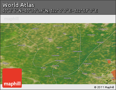 Satellite 3D Map of the Area around 41° 16' 52" N, 122° 28' 29" E