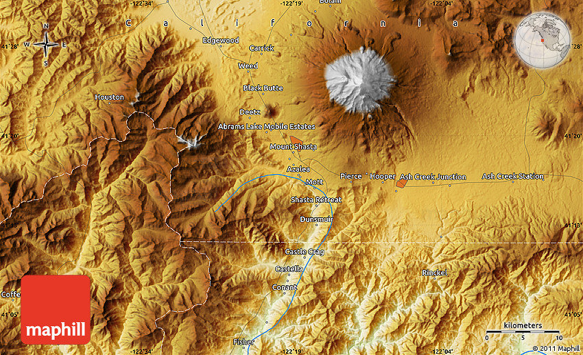 Physical Map of Dunsmuir