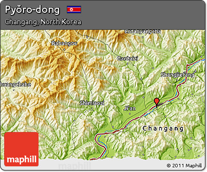 Physical 3D Map of Pyŏro-dong