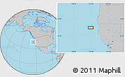 Gray Location Map of the area around 41° 16' 52" N, 125° 43' 29" W