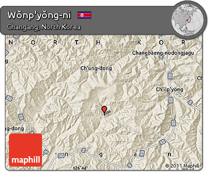 Shaded Relief Map of Wŏnp'yŏng-ni