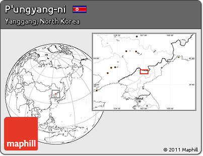 Blank Location Map of P'ungyang-ni