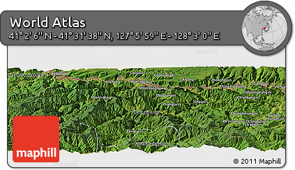 Satellite Panoramic Map of the Area around 41° 16' 52" N, 127° 34' 30" E