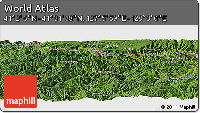 Satellite Panoramic Map of the Area around 41° 16' 52" N, 127° 34' 30" E