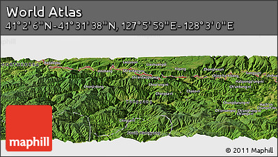 Satellite Panoramic Map of the Area around 41° 16' 52" N, 127° 34' 30" E