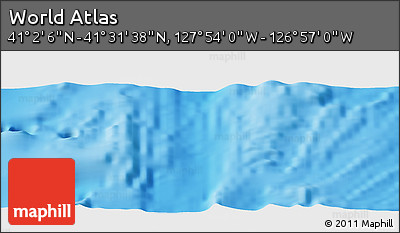 Physical Panoramic Map of the Area around 41° 16' 52" N, 127° 25' 30" W