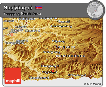 Physical Panoramic Map of Nop'yŏng-ni