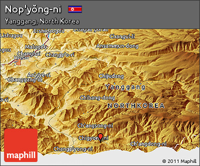 Physical Panoramic Map of Nop'yŏng-ni