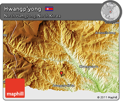 Physical 3D Map of Hwangp'yong