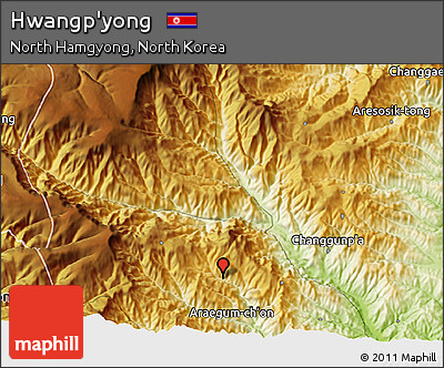 Physical 3D Map of Hwangp'yong