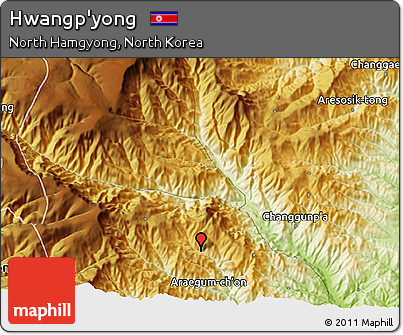 Physical 3D Map of Hwangp'yong