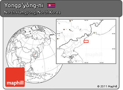 Blank Location Map of Yongp'yŏng-ni