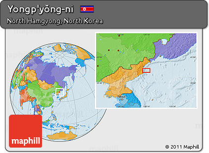 Political Location Map of Yongp'yŏng-ni