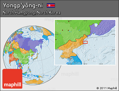 Political Location Map of Yongp'yŏng-ni