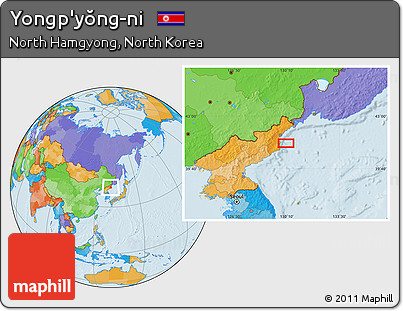 Political Location Map of Yongp'yŏng-ni