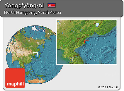 Satellite Location Map of Yongp'yŏng-ni
