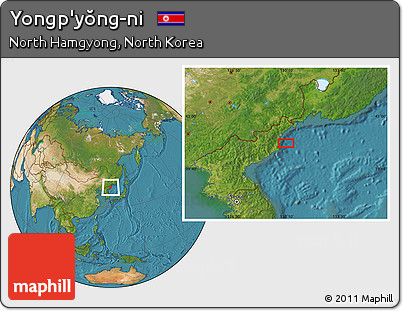Satellite Location Map of Yongp'yŏng-ni