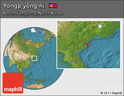Satellite Location Map of Yongp'yŏng-ni