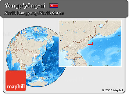 Shaded Relief Location Map of Yongp'yŏng-ni