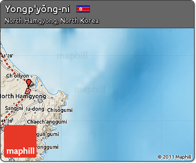 Shaded Relief Map of Yongp'yŏng-ni