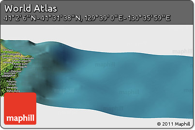 Satellite Panoramic Map of the Area around 41° 16' 52" N, 130° 7' 30" E