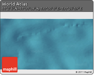 Satellite 3D Map of the Area around 41° 16' 52" N, 130° 58' 29" E